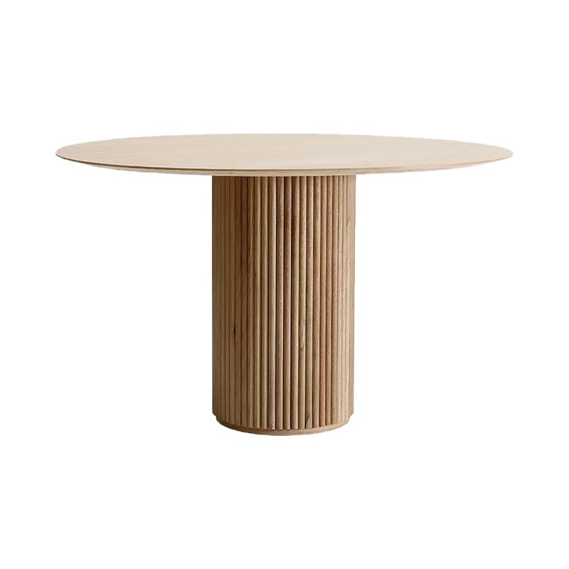 Modern Round Dining Table Pine Solid Wood Pedestal Dining Table in Natural Clearhalo 'Dining Tables & Seating' 'Dining Tables' 'dining_table' 'furn' 'furn_dining_table' 'Furniture' 'furniture_dining_table' 'Kitchen & Dining Furniture' 1200x1200_caa8a2de-9658-4f06-a4d4-74ab9461aa0a
