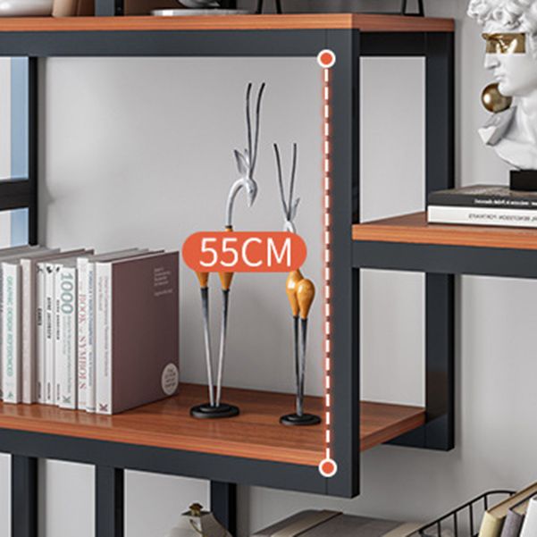 Geometrische boekplank houten en metalen boekenkast voor thuiskantoor