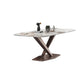 Luxury Sintered Stone Dining Table Rectangle Table with Gold Metal Pedestal Base Clearhalo ' dining_table' 'Dining Tables & Seating' 'Dining Tables' 'furn' 'furn_dining_table' 'Furniture' 'furniture_dining_table' 'Kitchen & Dining Furniture' 'kitchen&dining_furn' 'kitchen' 'kitchen_dining_table' 1200x1200_caa8f5a4-09dc-4a74-acb2-f96849931e08
