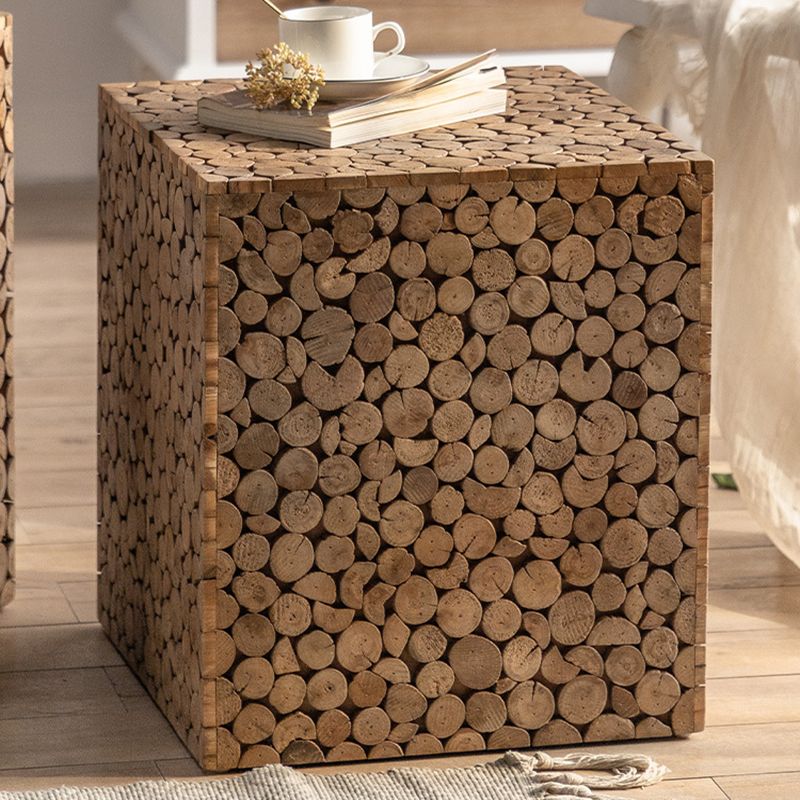 Rustic Solid Wood Side Table Square Distressed Brown Accent Side Table Clearhalo 'Coffee & Accent Tables' 'End & Side Tables' 'end_side_tables' 'furn' 'furn_end_side_tables' 'Furniture' 'Living Room Furniture' 1200x1200_caa9aa2b-aeb9-4bac-bf44-40e608a7f677