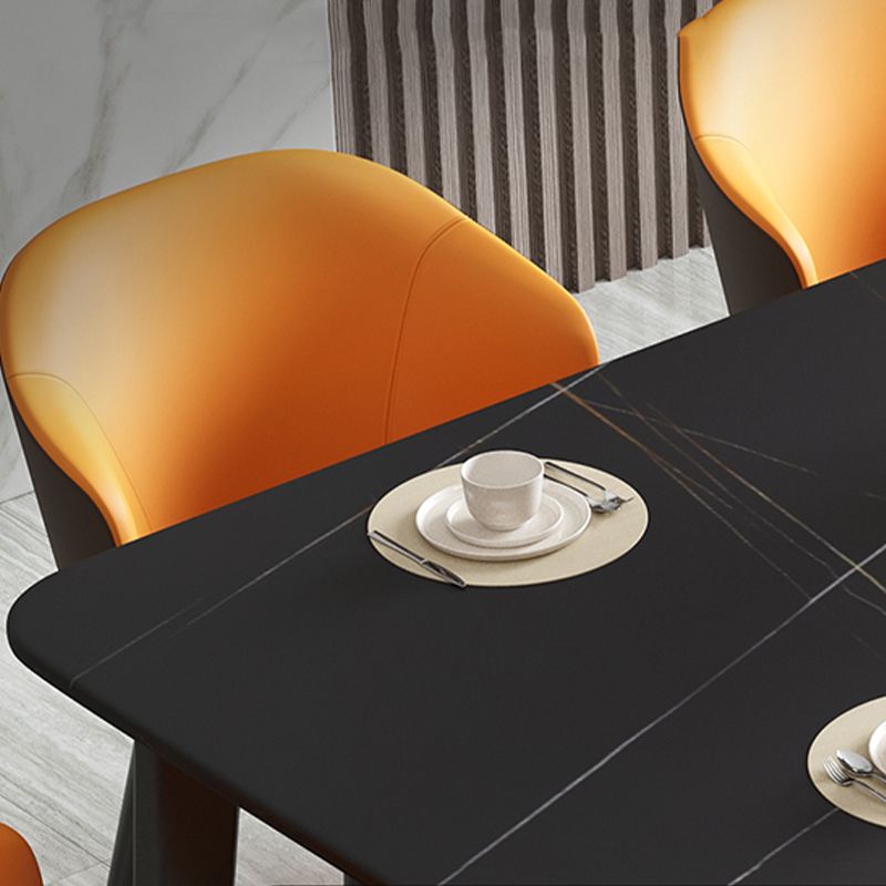 Black Steel 4-foot Table Industrial Rectangle Stone Top Dining Room Table Clearhalo 'Dining Tables & Seating' 'Dining Tables' 'dining_table' 'furn' 'furn_dining_table' 'Furniture' 'furniture_dining_table' 'Kitchen & Dining Furniture' 'kitchen' 'kitchen_dining_table' 1200x1200_caaa70ea-3d81-4a49-adfa-96321b1b7bf1