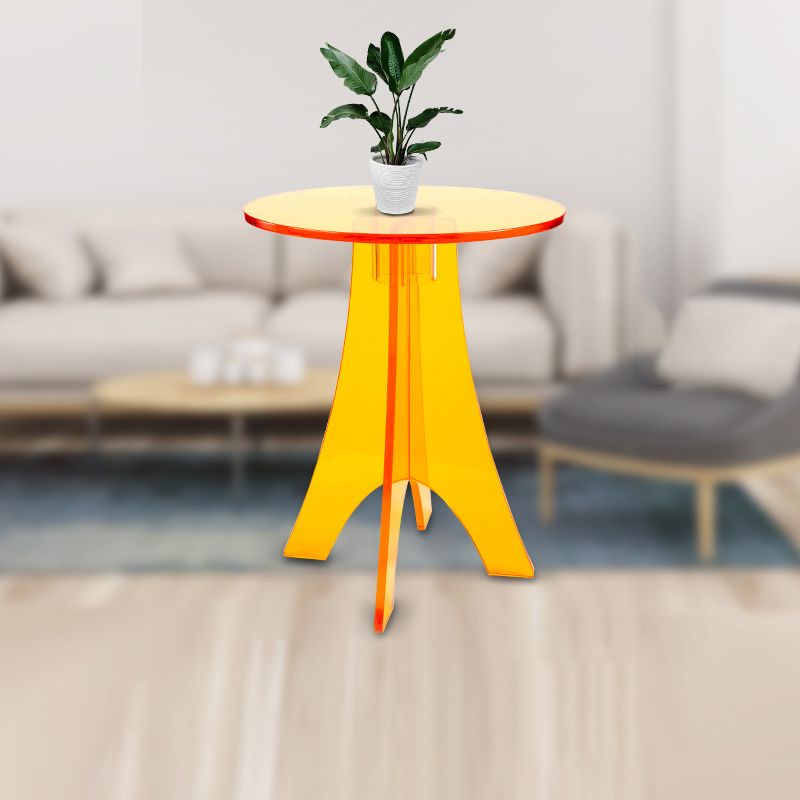Modernistic Plastic Accent Side Table Round 3 Legs Living Room Corner Table Clearhalo 'Coffee & Accent Tables' 'End & Side Tables' 'end_side_tables' 'furn' 'furn_end_side_tables' 'Furniture' 'Living Room Furniture' 1200x1200_caaa85ce-f483-4362-8b0d-252ae0abd8fc