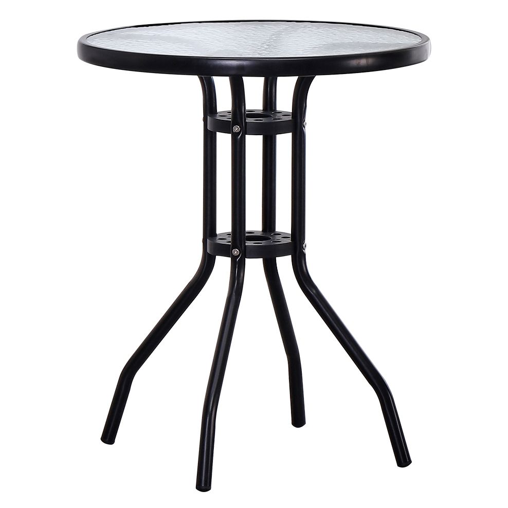 Modern Style Glass Dining Room Dinner Kitchen Table Clear Round Table with Metal Base Clearhalo ' dining_table' 'Dining Tables & Seating' 'Dining Tables' 'furn' 'furn_dining_table' 'Furniture' 'furniture_dining_table' 'Kitchen & Dining Furniture' 'kitchen&dining_furn' 'kitchen' 'kitchen_dining_table' 1200x1200_caab1d88-5858-4e7d-8272-183569dec121