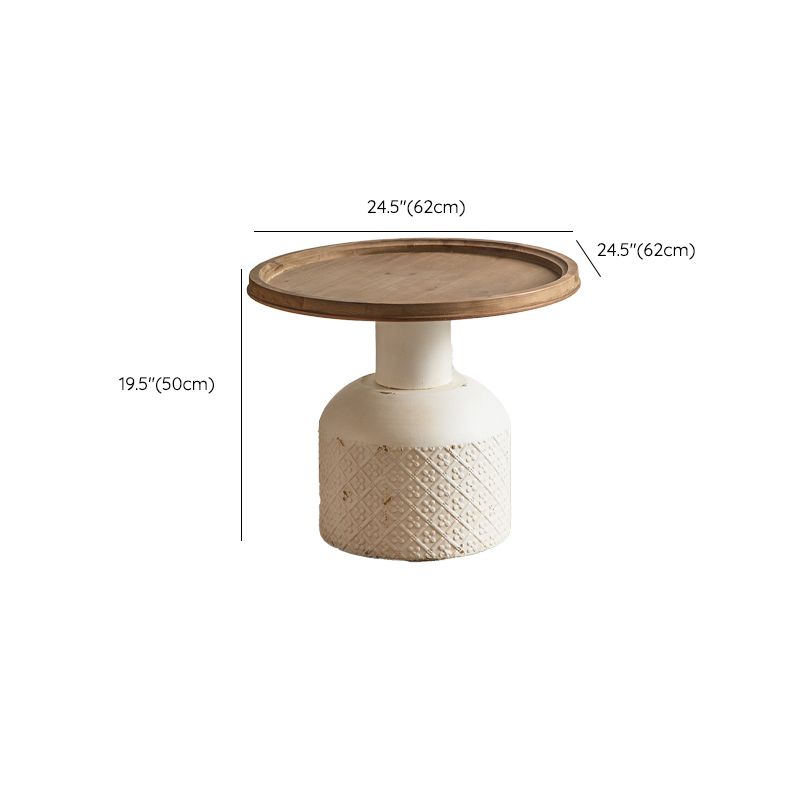 Tavolo laterale accento a forma di tamburo in legno e in metallo tavolo d'angolo in stile rustico