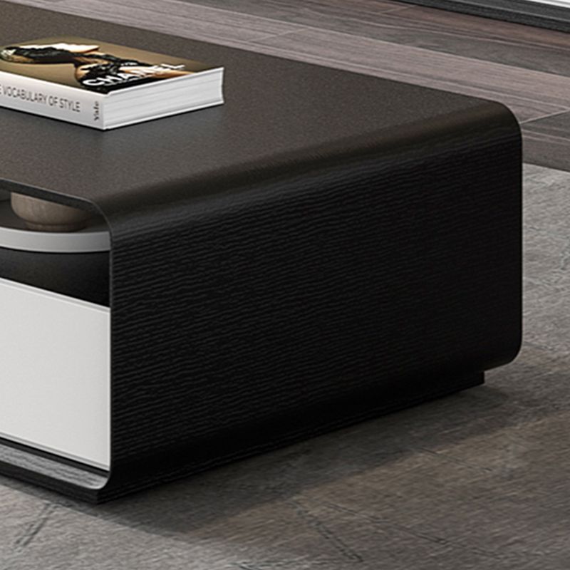 Zeitgenössische offene Regale TV -Konsole entwickelte Holz -TV -TV -Ständer in Schwarz und Weiß