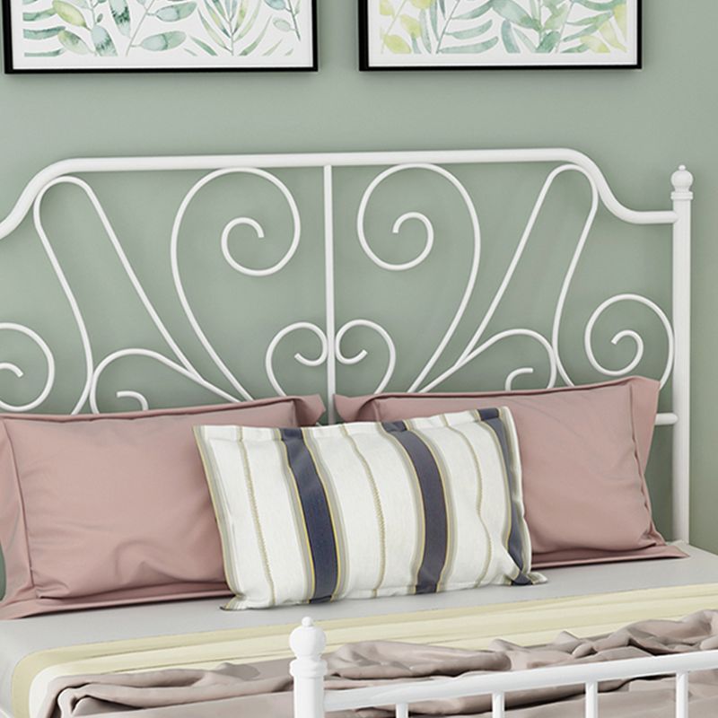 Modernes Metallbett mit Kopfteil im Open-Frame-Bett in Schwarz/Weiß