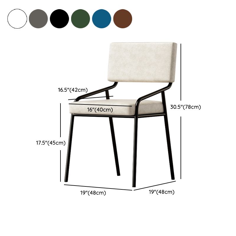 Sillas de comedor de cuero PU silla de brazo de brazo trasero de estilo industrial para comedor