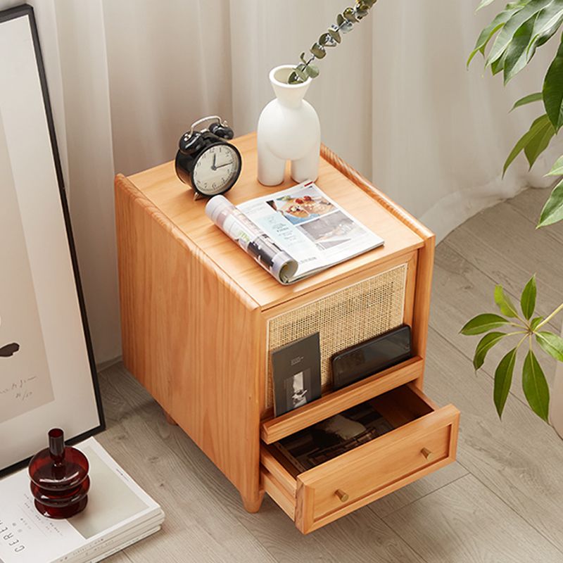 Modern Lower Shelf Nightstand Rattan Bedside Cabinet for Bedroom Clearhalo 'Bedroom Furniture' 'furn' 'furn_night_stand' 'Furniture' 'night_stand' 'Nightstands' 1200x1200_caae9f75-9d6a-4460-924c-05e3131505f0