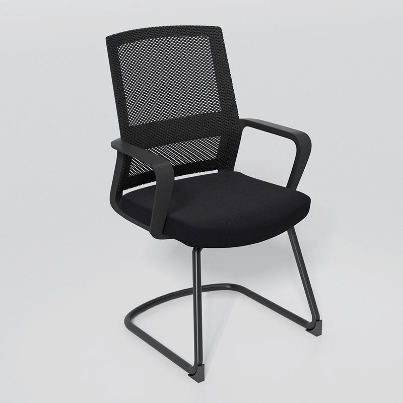 Black Mid-Back Office Chair Mesh-back Arms Included Task Chair Clearhalo 'furn' 'furn_office_chair' 'Furniture' 'Office Chairs' 'Office Furniture' 'office_chair' 1200x1200_caaeffd5-a126-43d4-9b9b-ae90a3322c80