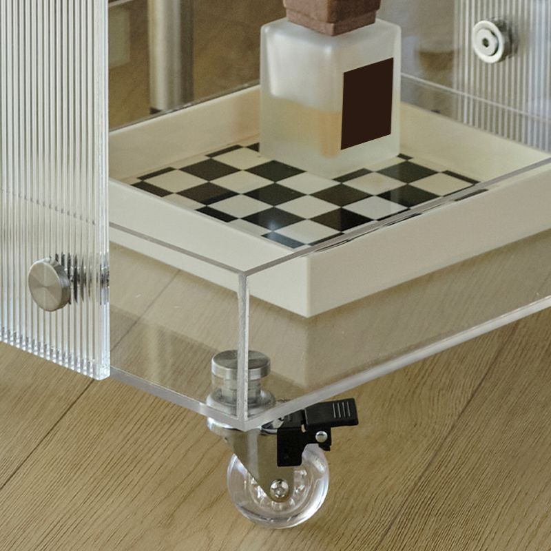 Modern Plastic Rectangular End Table Double Tier Corner Table with Storage Clearhalo 'Coffee & Accent Tables' 'End & Side Tables' 'end_side_tables' 'furn' 'furn_end_side_tables' 'Furniture' 'Living Room Furniture' 1200x1200_caaf6731-af9b-44ed-a2be-92f92918aaaf