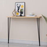 Divano moderno della metà del secolo Tavolo da 31,5 "H tavolo da console in legno massiccio con gambe metalliche