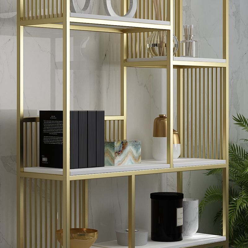 Modern Metel Bookcase Gold Etagere Bookshelf for Living Room 70.9" H X 11.8" W Clearhalo 'Bookcases' 'furn' 'furn_bookcases' 'Furniture' 'Office Furniture' 1200x1200_cab06702-b9e2-4db7-9a8b-33aed72655b5