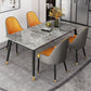 Modern Dining Table Black Frame Stone Dining Table for Dinner Room Clearhalo 'Dining Tables & Seating' 'Dining Tables' 'dining_table' 'furn' 'furn_dining_table' 'Furniture' 'Kitchen & Dining Furniture' 1200x1200_cab14000-158e-4949-8316-a62d7a163bed
