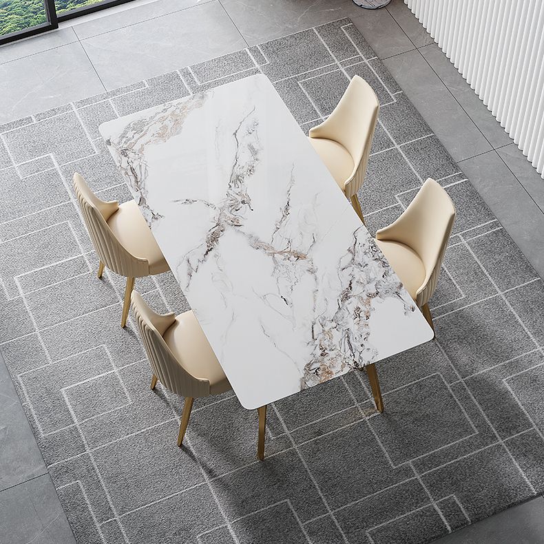 Luxury Sintered Stone Dining Table Rectangle Table with Metal Base and 4 Legs Clearhalo ' dining_table' 'Dining Tables & Seating' 'Dining Tables' 'furn' 'furn_dining_table' 'Furniture' 'furniture_dining_table' 'Kitchen & Dining Furniture' 'kitchen&dining_furn' 'kitchen' 'kitchen_dining_table' 1200x1200_cab3d462-12f4-42c7-b0eb-2f4c3152971b