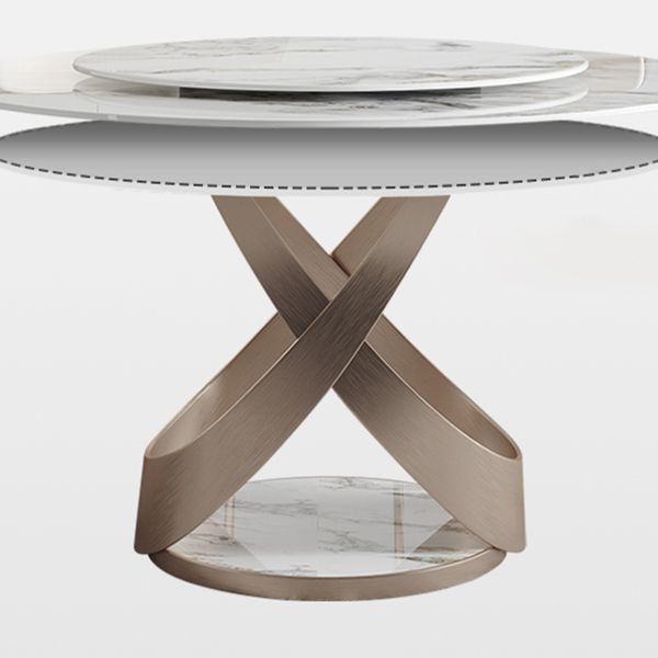 Modern 1/4/5/7 Pieces Dinette Set with White Sintered Stone Round Dining Table Set Clearhalo 'Dining Room Sets' 'Dining Tables & Seating' 'dining_room_set' 'furn' 'furn_dining_room_set' 'Furniture' 'furniture_dining_room_set' 'Kitchen & Dining Furniture' 1200x1200_cab4c5de-c2f6-406c-ab1f-f34c80eca304