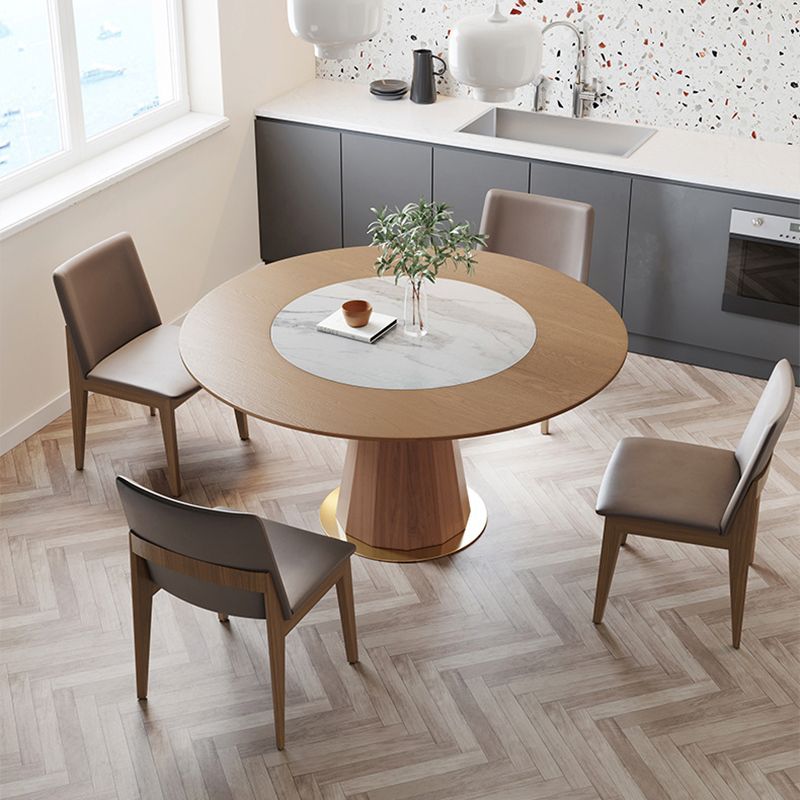 Set di tavoli da pranzo moderni 1/3/4/5 pezzi e sedie da pranzo in legno massiccio rotondo