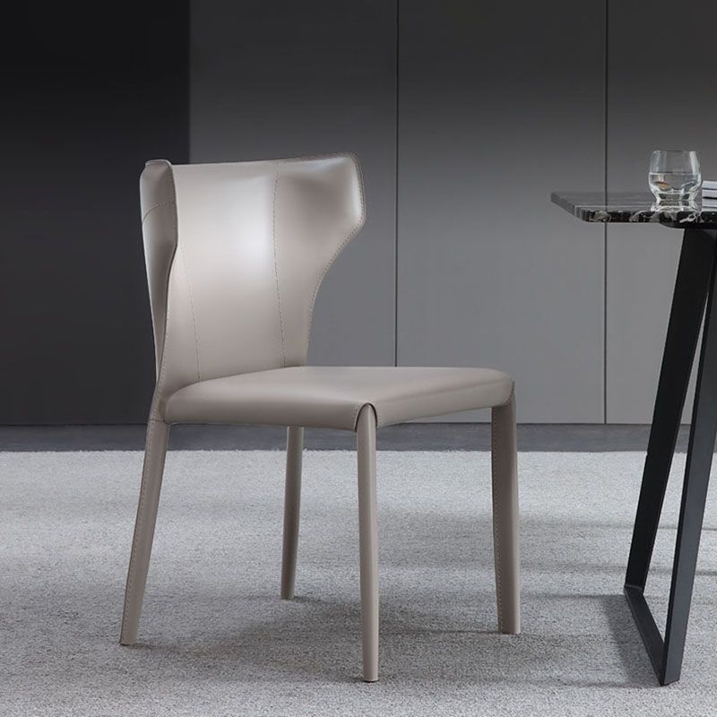 Modern Leather Dining Room Chair Armless Wingback Side Chair for Home Use Clearhalo ' kitchen&dining_furn' 'Dining Chairs' 'Dining Tables & Seating' 'dining_chair' 'furn' 'furn_dining_chair' 'Furniture' 'furniture_dining_chair' 'Kitchen & Dining Furniture' 'kitchen' 1200x1200_cabbb320-243f-4b7c-bc6b-2184625c5084