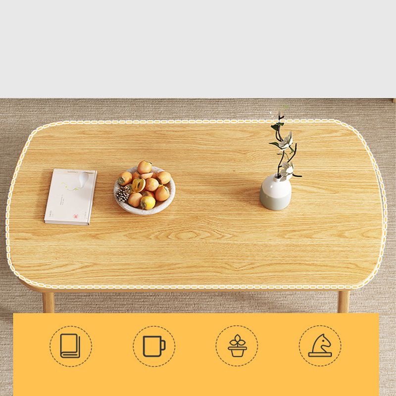 Mesa de centro rectangular de madera de 17,7" de altura con 4 patas para sala de estar