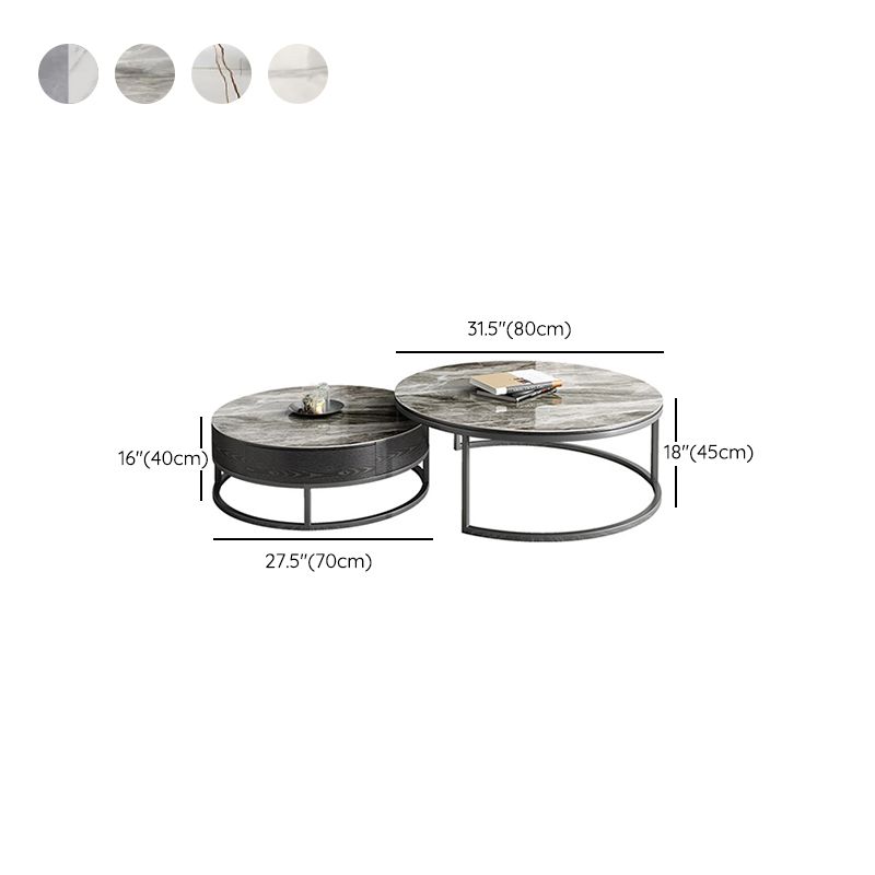Slate Coffee Table Slate Nesting Coffee Table Set with Storage Drawer