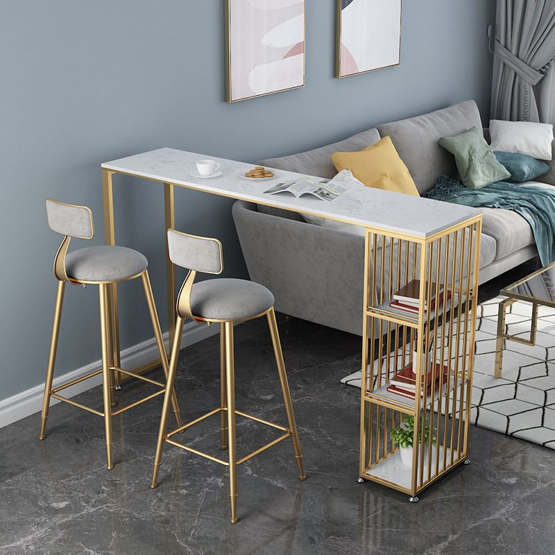 Artificial Marble Bar Table 42-inch Height Top Glam Style Bistro Table Clearhalo 'Bar Furniture' 'Bar Tables' 'bar_tables' 'furn' 'furn_bar_tables' 'Furniture' 'furniture_bar_tables' 'Kitchen & Dining Furniture' 1200x1200_cabd74a6-e7e2-4b03-89dc-6faa47d1a112