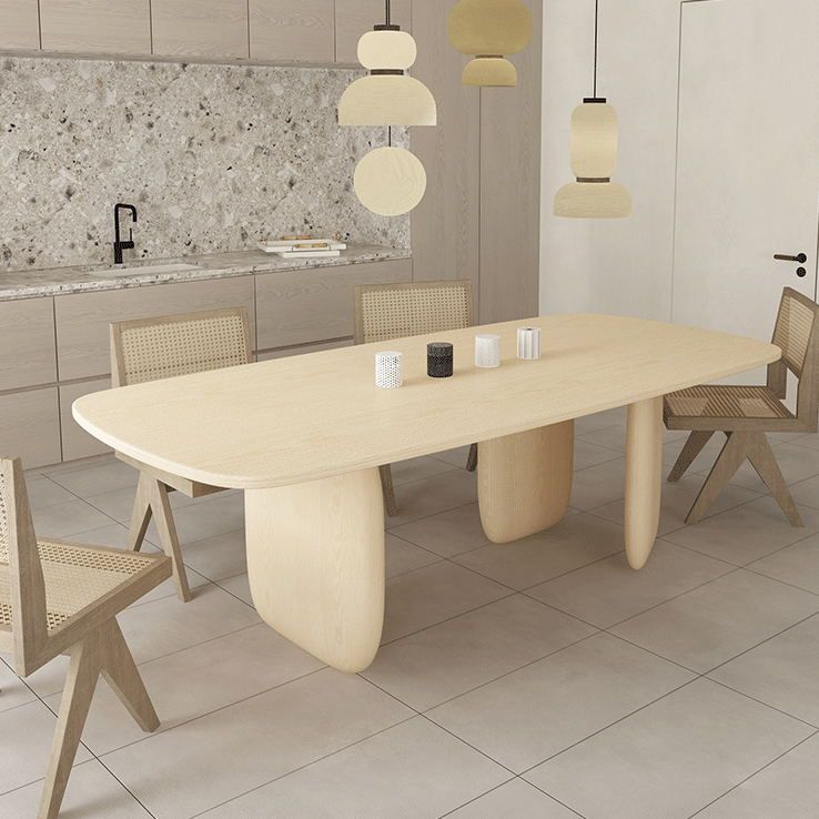 Modern 1/2/4/5 Pieces Dining Set Rectangle Pine Wood Dining Table for Dining Room Kitchen Clearhalo 'Dining Room Sets' 'Dining Tables & Seating' 'dining_room_set' 'furn' 'furn_dining_room_set' 'Furniture' 'Kitchen & Dining Furniture' 1200x1200_cabe1f06-a69c-49bd-a1e0-3e2d420e5f72