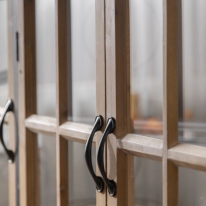 Traditional Solid Wood Display Stand Glass Doors Storage Cabinet for Living Room Clearhalo 'Display & China Cabinets' 'display_china_cabinets' 'furn' 'furn_display_china_cabinets' 'Furniture' 'Kitchen & Dining Furniture' 1200x1200_cabf827d-46bc-48a4-819f-8b17aeef5958