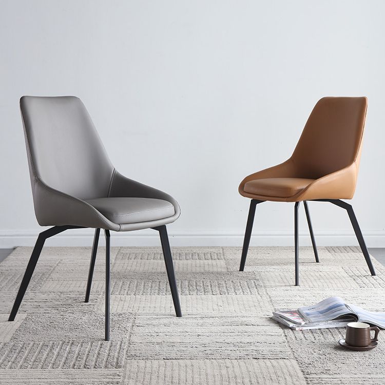 Scandinavian Style Solid Back Side Chair Upholstered Armless Chair for Home Use Clearhalo ' kitchen&dining_furn' 'Dining Chairs' 'Dining Tables & Seating' 'dining_chair' 'furn' 'furn_dining_chair' 'Furniture' 'furniture_dining_chair' 'Kitchen & Dining Furniture' 'kitchen' 1200x1200_cabfd9d2-c03b-4b72-90e4-974c97e4701c