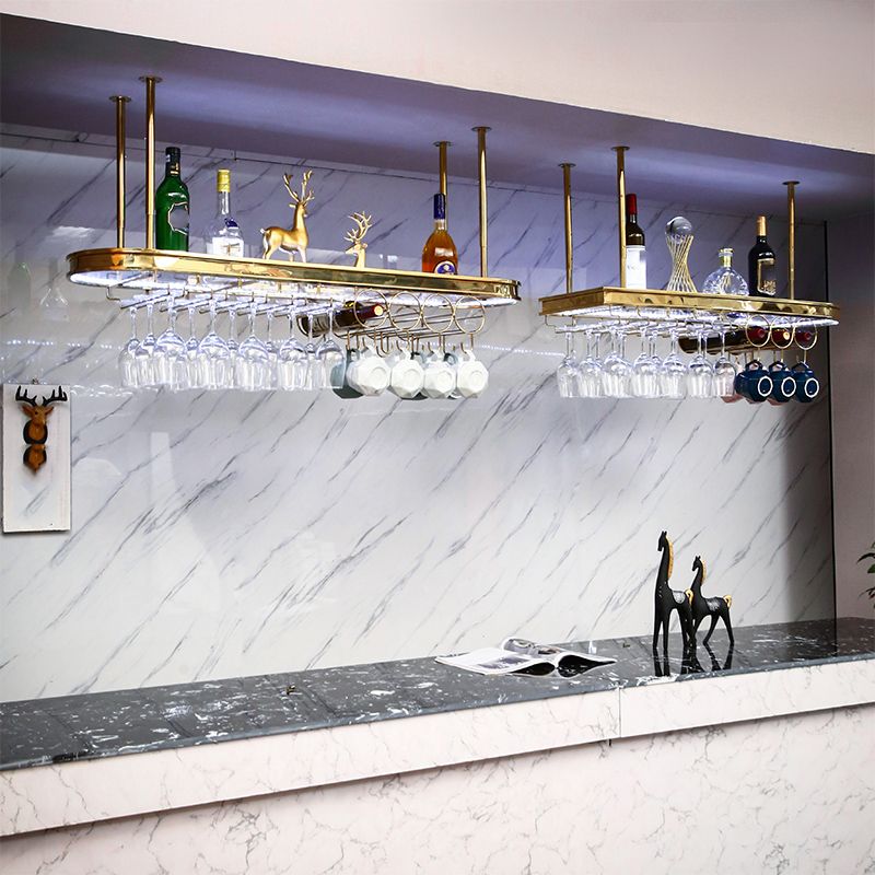 Luxe hangende wijnfleshouder keuken metalen wijnrek fles