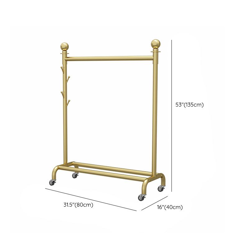 Rack de manteau contemporain métal rail suspendu étagère inférieure et crochets