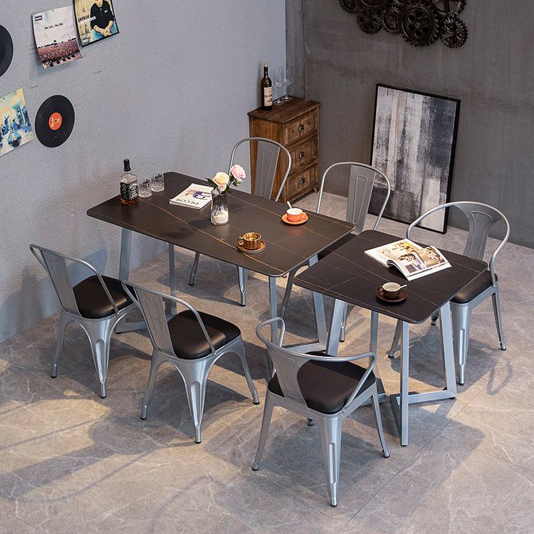 Industrial Dining Table Black Sintered Stone Dining Table with Double Pedestal Clearhalo ' dining_table' 'Dining Tables & Seating' 'Dining Tables' 'furn' 'furn_dining_table' 'Furniture' 'furniture_dining_table' 'Kitchen & Dining Furniture' 'kitchen&dining_furn' 'kitchen' 'kitchen_dining_table' 1200x1200_cac0b81c-e518-4b04-b75d-d3a0c19d271f