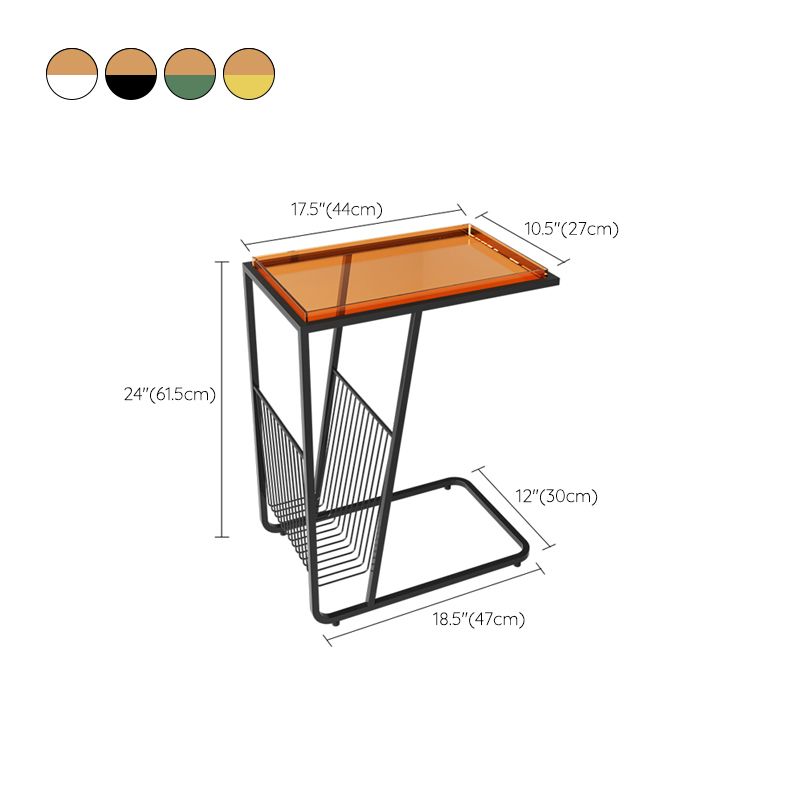 Tavolo laterale di accento contemporaneo con deposito soggiorno astratto rettangolare
