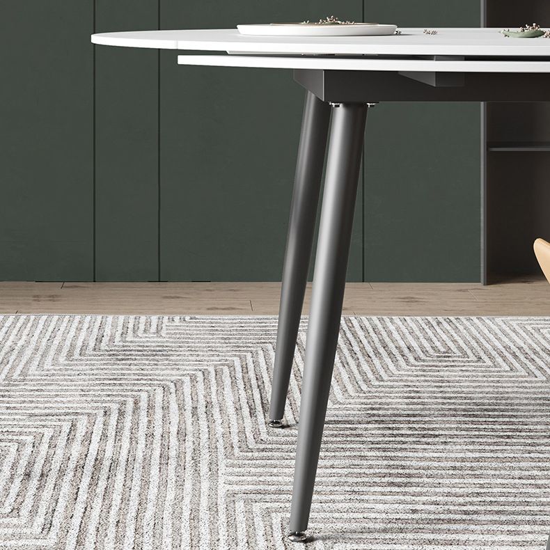 Modern Round Dining Table Sintered Stone Dining Table with 4 Black Legs for Home Kitchen Dinner Clearhalo ' dining_table' 'Dining Tables & Seating' 'Dining Tables' 'furn' 'furn_dining_table' 'Furniture' 'furniture_dining_table' 'Kitchen & Dining Furniture' 'kitchen&dining_furn' 'kitchen' 'kitchen_dining_table' 1200x1200_cac25a2c-1449-4553-851e-8ea1088c8137