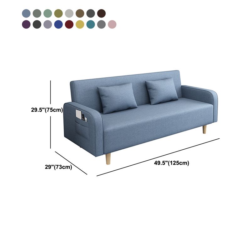 Divano contemporaneo con 2 cuscini convertibili braccio quadrato