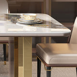 Dining Table Set Modern with Sintered Stone Dining Table and Padded Chairs Clearhalo 'Dining Room Sets' 'Dining Tables & Seating' 'dining_room_set' 'furn' 'furn_dining_room_set' 'Furniture' 'furniture_dining_room_set' 'Kitchen & Dining Furniture' 'kitchen&dining_furn' 'kitchen' 1200x1200_cac2e307-8273-48f4-878e-4c91019958ee