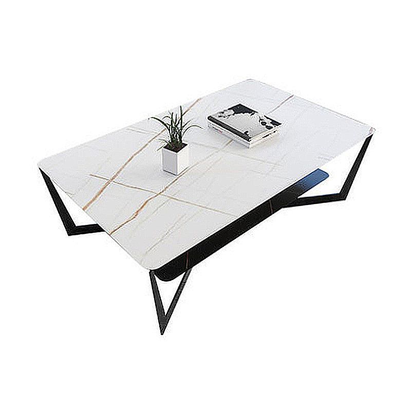 Modern Style Cocktail Table Rock Slate Top with Storage Rack Rectangular Coffee Table Clearhalo 'Coffee & Accent Tables' 'Coffee Tables' 'coffee_tables' 'furn' 'furn_coffee_tables' 'Furniture' 'furniture_coffee_tables' 'Living Room Furniture' 1200x1200_cac2f56e-58d1-48c9-bd1b-dc2eac8a8f19