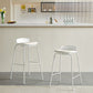 Contemporary Metal Frame Bar Stool White Plastic Bucket Seat for Living Room