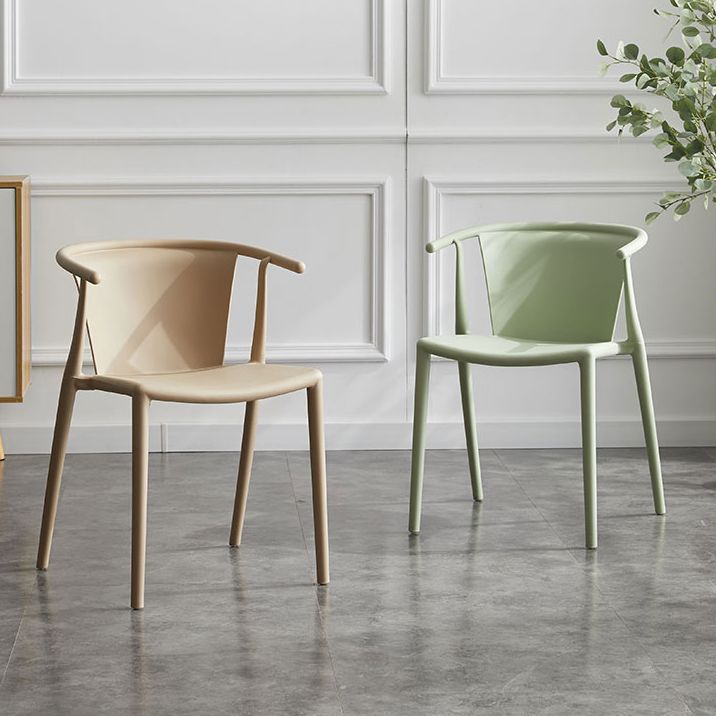 Multicolor Plastic Dining Armchair Contemporary Style Chair for Dining Room Clearhalo ' kitchen&dining_furn' 'Dining Chairs' 'Dining Tables & Seating' 'dining_chair' 'furn' 'furn_dining_chair' 'Furniture' 'furniture_dining_chair' 'Kitchen & Dining Furniture' 'kitchen' 1200x1200_cac42c24-e873-4277-b117-555792ee48e1