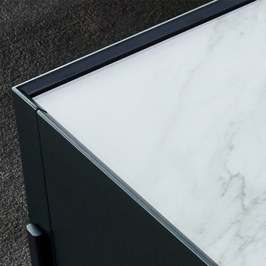 4 gambe caffè o tavolo da tavolo da end con cassetti di stoccaggio rettangolo