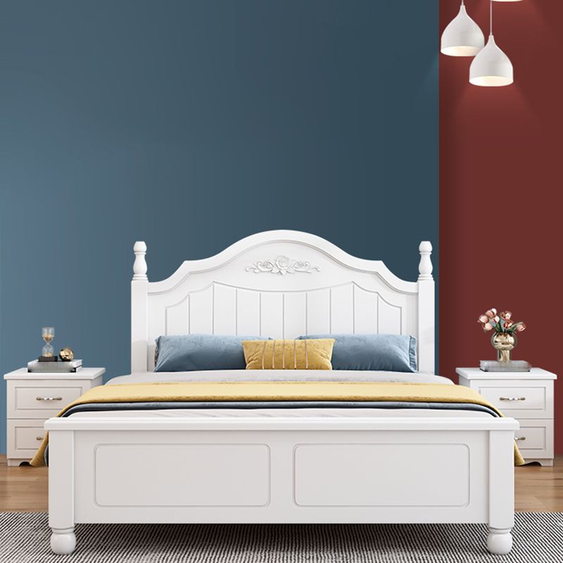 Letto standard in legno massiccio letto bianco contemporaneo con testiera