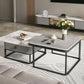 Table basse avec plateau en verre/ardoise, cadre contemporain, table de cocktail avec tiroirs