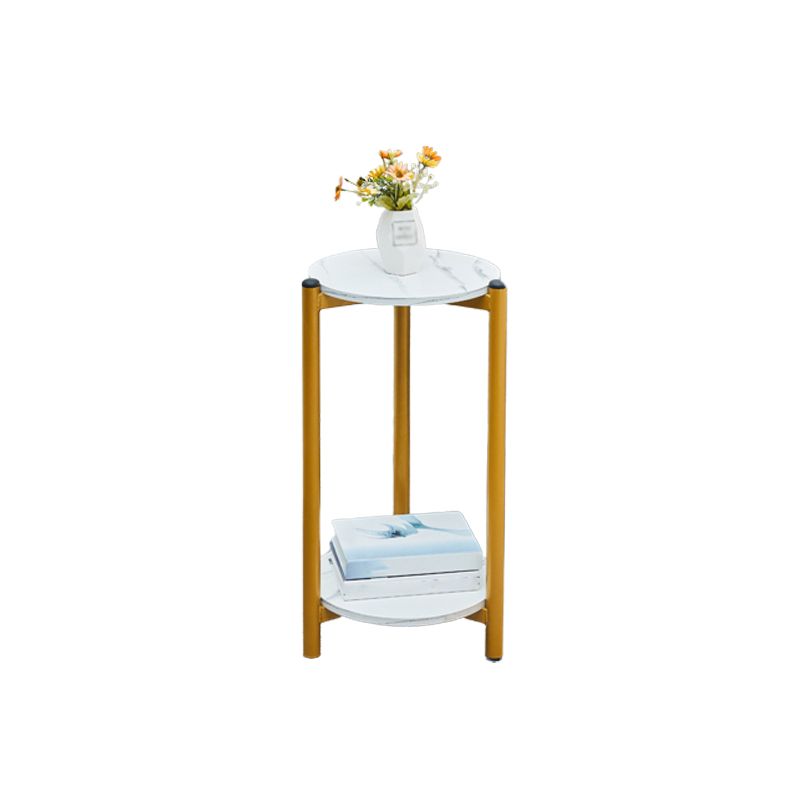 Modern Style Cocktail Table Artificial Wood White/black/brown Round Coffee Table