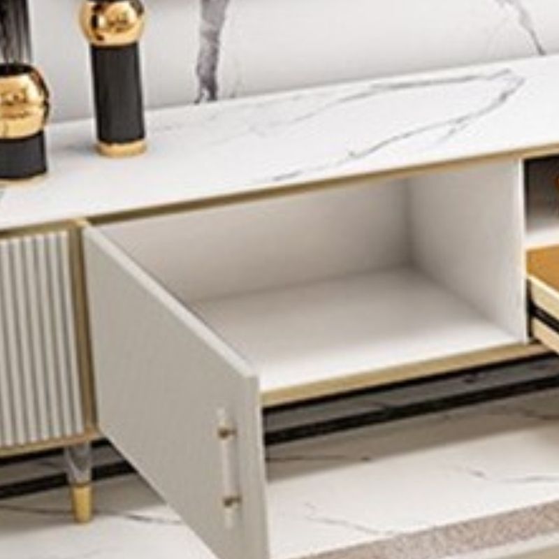 Glam Media Console Stone Enclosed Storage TV Stand for Living Room Clearhalo 'furn' 'furn_tv_stands_entertainment_centers' 'Furniture' 'Living Room Furniture' 'TV Stands & Entertainment Centers' 'TV Stands & Media Storage Furniture' 'tv_stands_entertainment_centers' 1200x1200_cac7aea5-da53-4563-afb6-7f396c159fe3