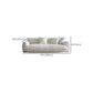 Modern 28.74" H Wool Recessed Arm Sofa in White for Living Room