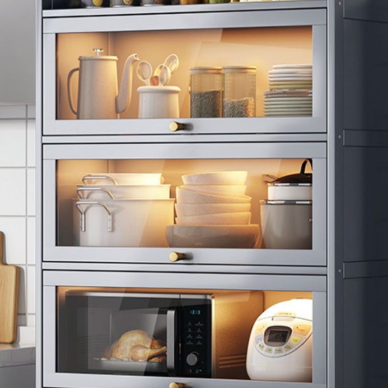 Sideboard di bambù contemporaneo di bambù con porte per sala da pranzo