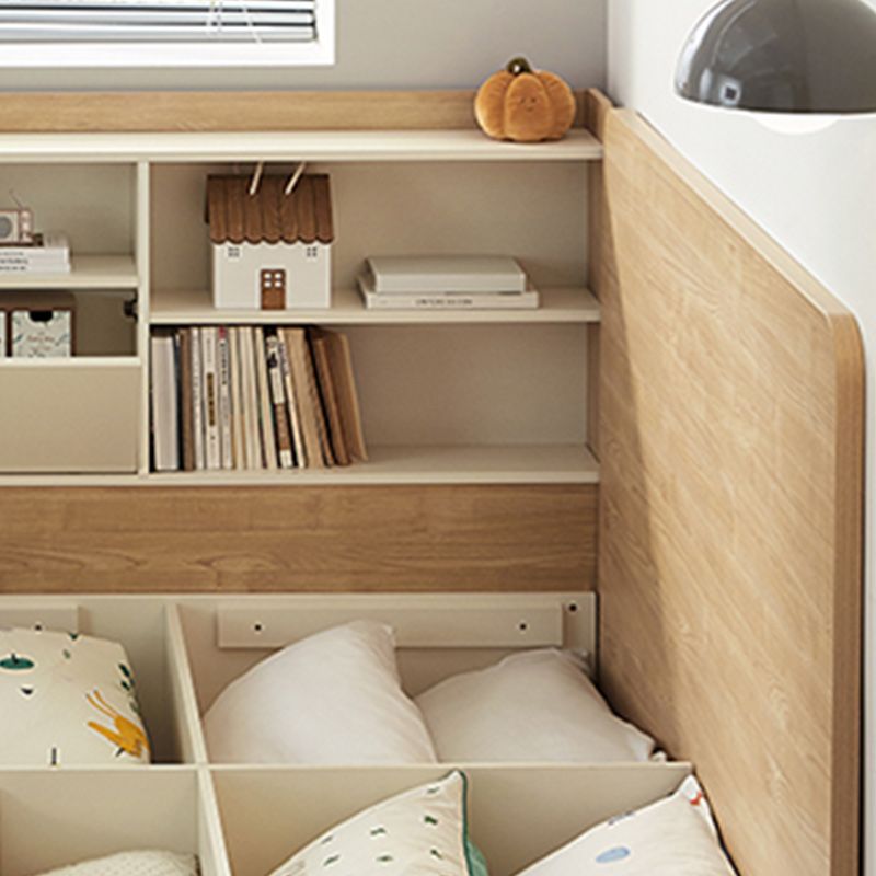 ノルディックナチュラルソリッドウッドベッド39.37 "H BookCaseには、ストレージ付きベッドフレームが含まれています