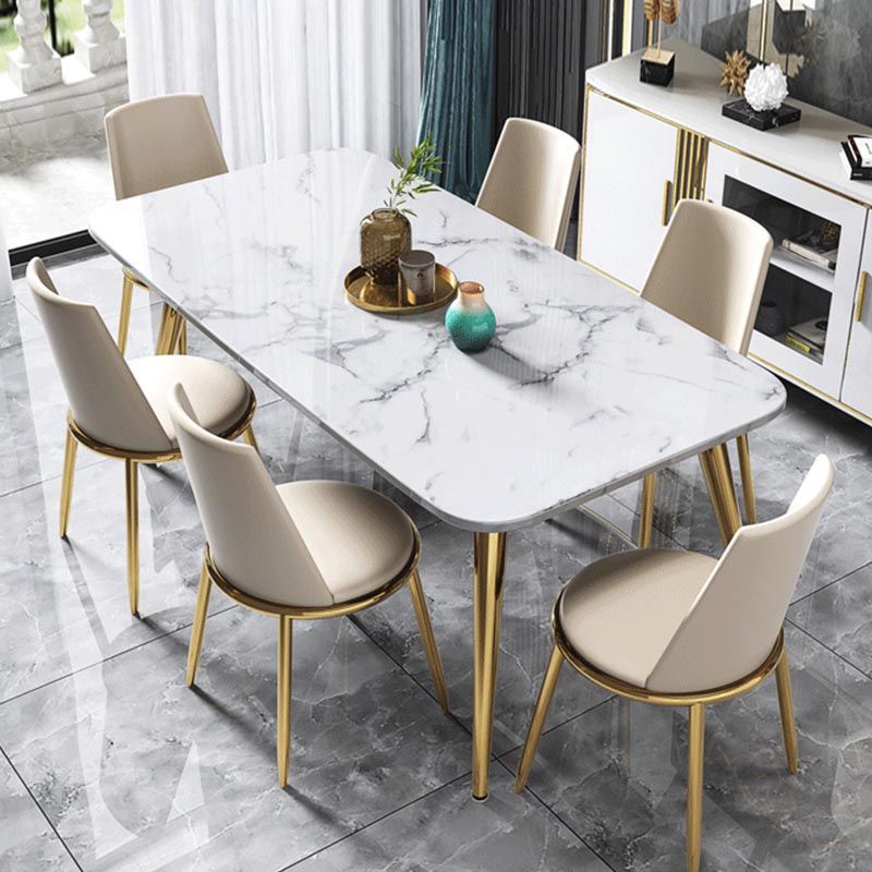 グラムダイニングサイドチェアダイニングルーム用の金色の足のある布張りのサイドチェア