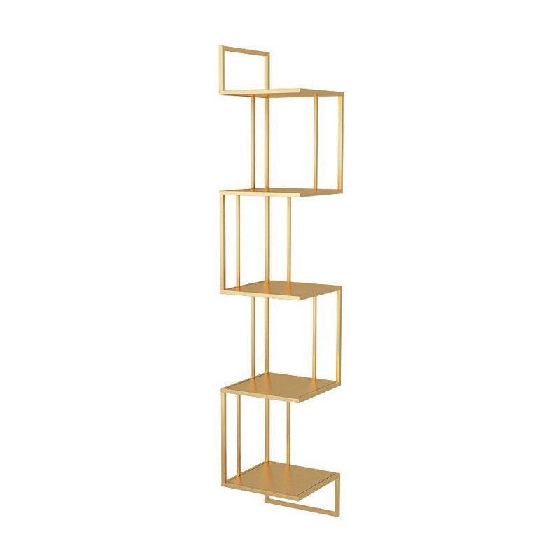 5 scaffali moderni libreria in metallo moderno scaffale a parete montato per soggiorno, 48 "h x 8.5" w