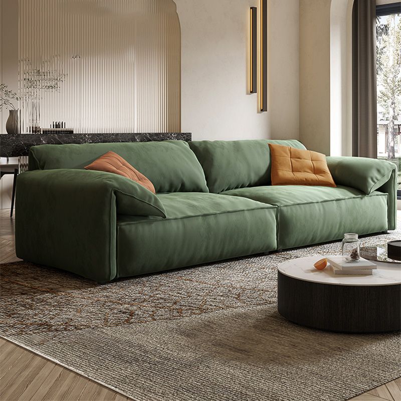 静止したスリップカバーリビングルーム枕トップアームグリーンクッションソファ