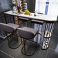 Stone Bar eettafel moderne balktafel met dubbele voetstuk voor woonkamer keuken