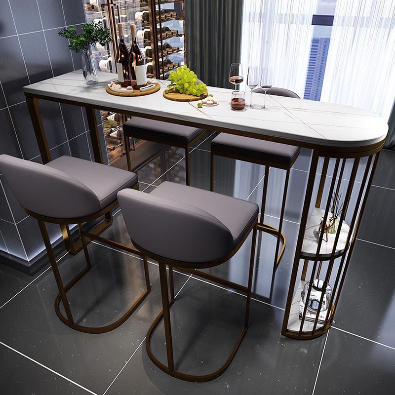 Stone Bar eettafel moderne balktafel met dubbele voetstuk voor woonkamer keuken